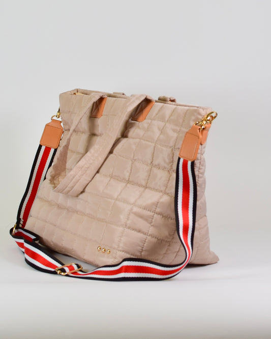 Day Dreamer Quilte Tote Bag - Tan