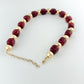 Gold & Burgundy Bead Necklace