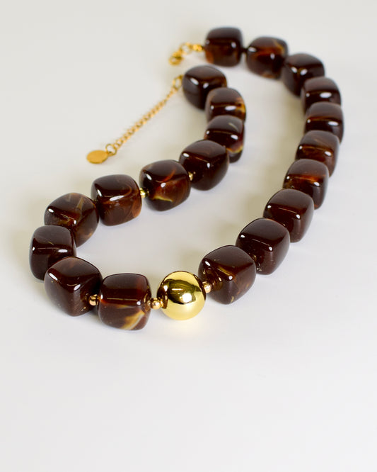 Large Brown Bead Necklace