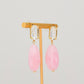 Oval Jewel Earrings - Pink