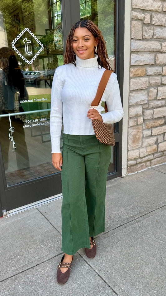 Hunter Denim Pant With Seam - Green