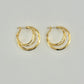Gold 3  Layered Hoop Earring