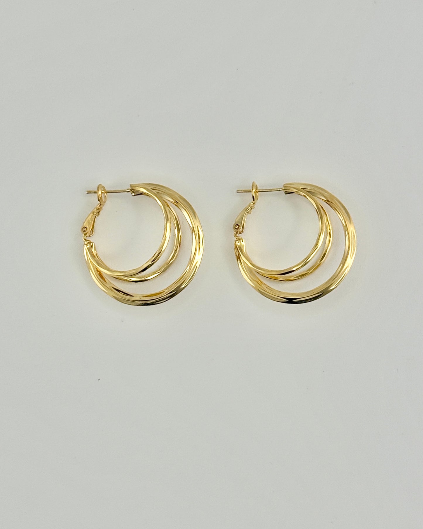 Gold 3  Layered Hoop Earring