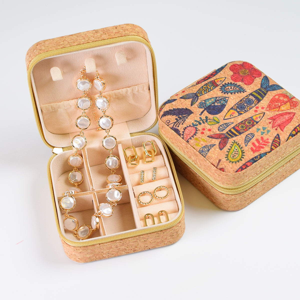 Cork Jewelry Storage Box - D