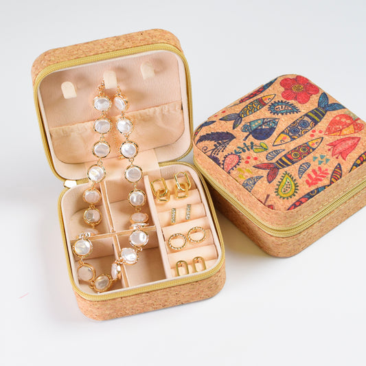 Cork Jewelry Storage Box - D