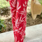 Elaine Red Leaf Print Pants