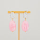 Oval Jewel Earrings - Pink