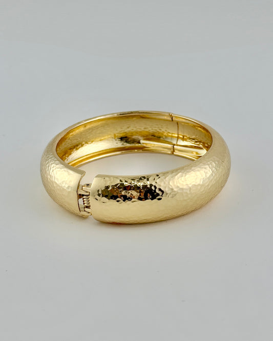 Gold Hammered Bangle Bracelet