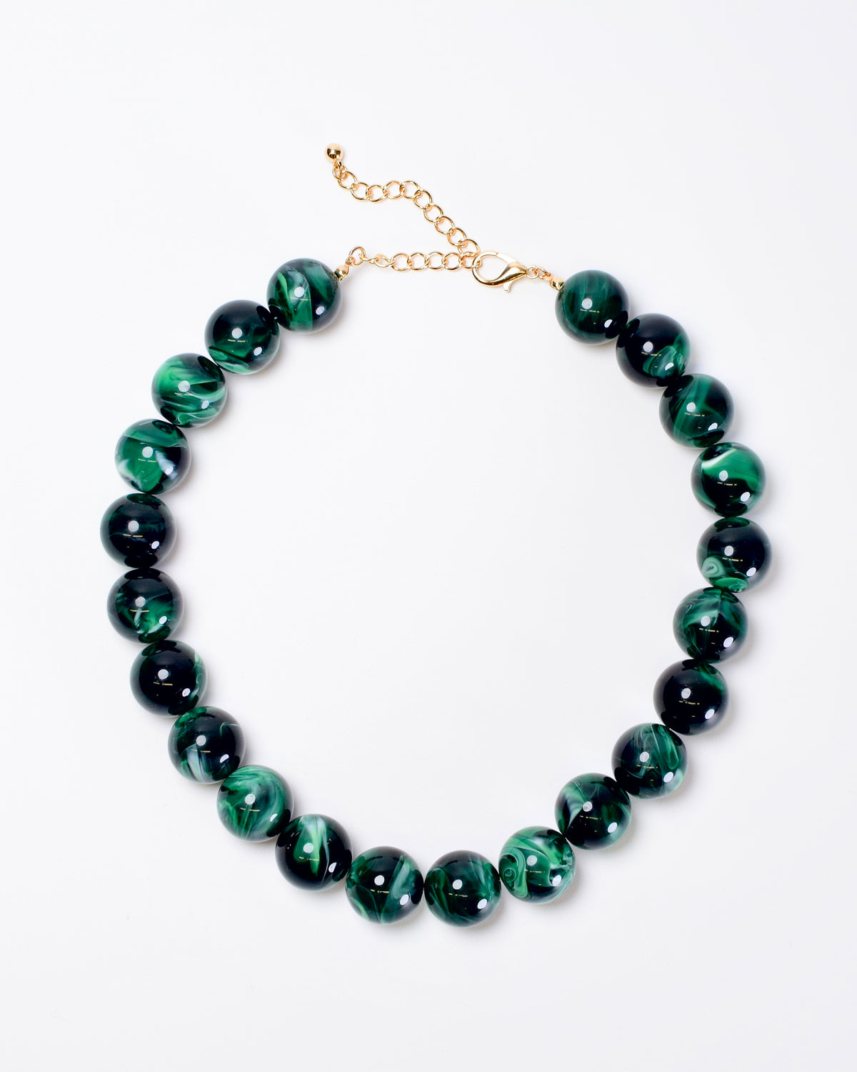 Green Round Bead Necklace