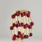 5 Row Marble Bracelet - Burgundy