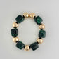 Gold & Emerald Stretch Bracelet