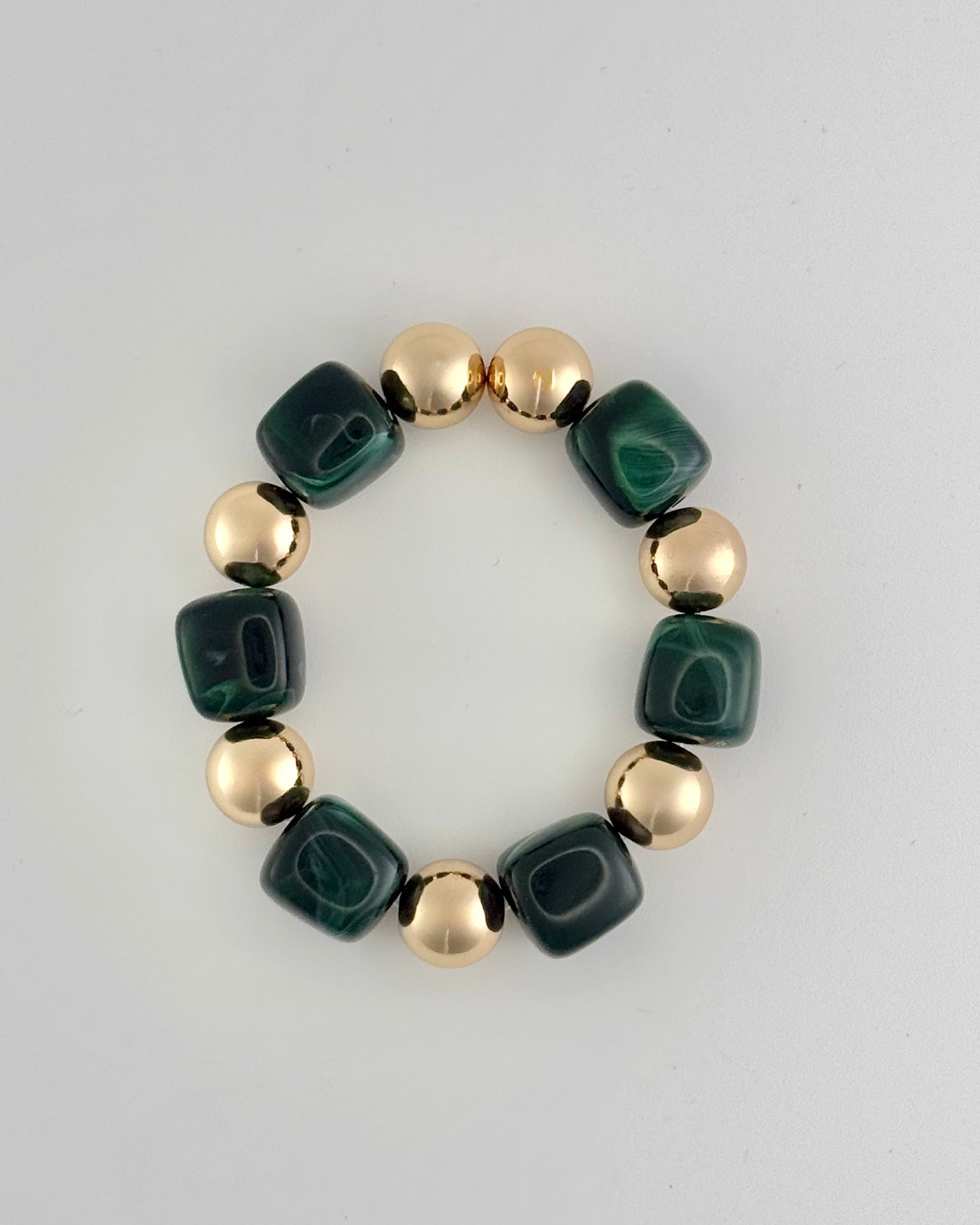 Gold & Emerald Stretch Bracelet