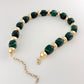 Gold & Emerald Green Bead Necklace