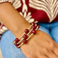 5 Row Marble Bracelet - Burgundy