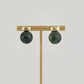 Resin Round Stud Earrings - Dark Olive