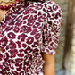 Burgundy Animal Print Blouse