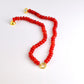 Red Stone Bead Necklace
