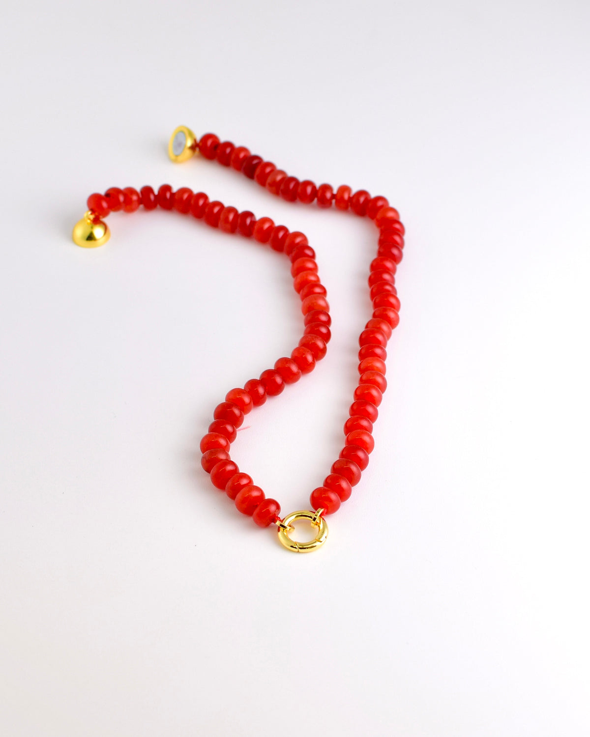 Red Stone Bead Necklace
