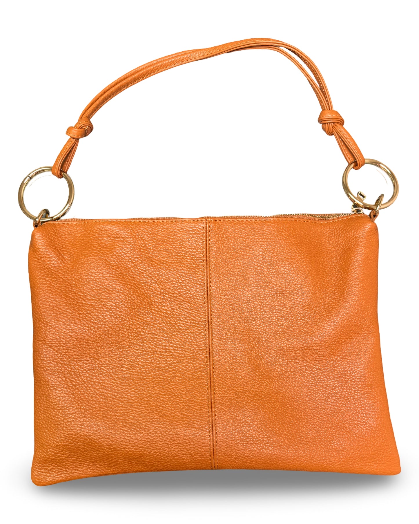 Leather Ring Shoulder Bag - Camel