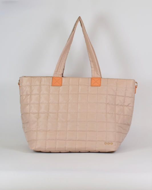 Day Dreamer Quilte Tote Bag - Tan