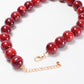 Round Beaded Necklace - Burgundy