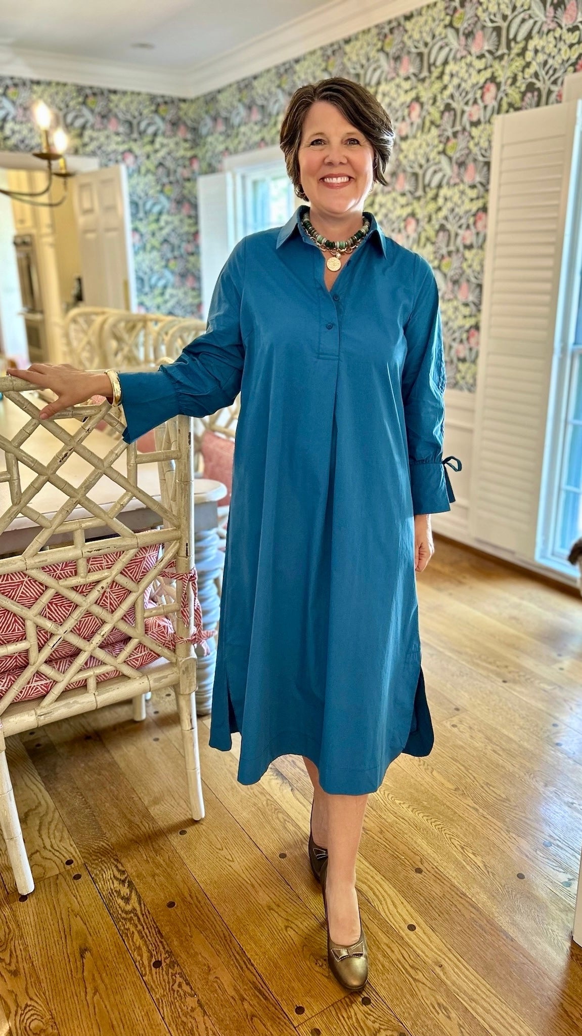 Elizabeth 3/4 Sleeve Midi Dress