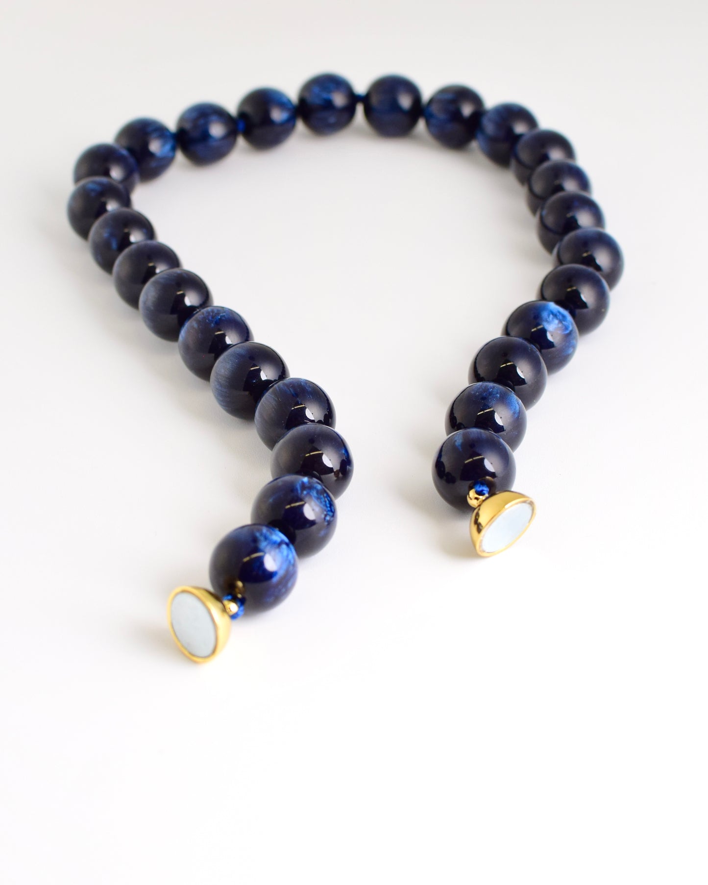 Navy Round Bead Necklace