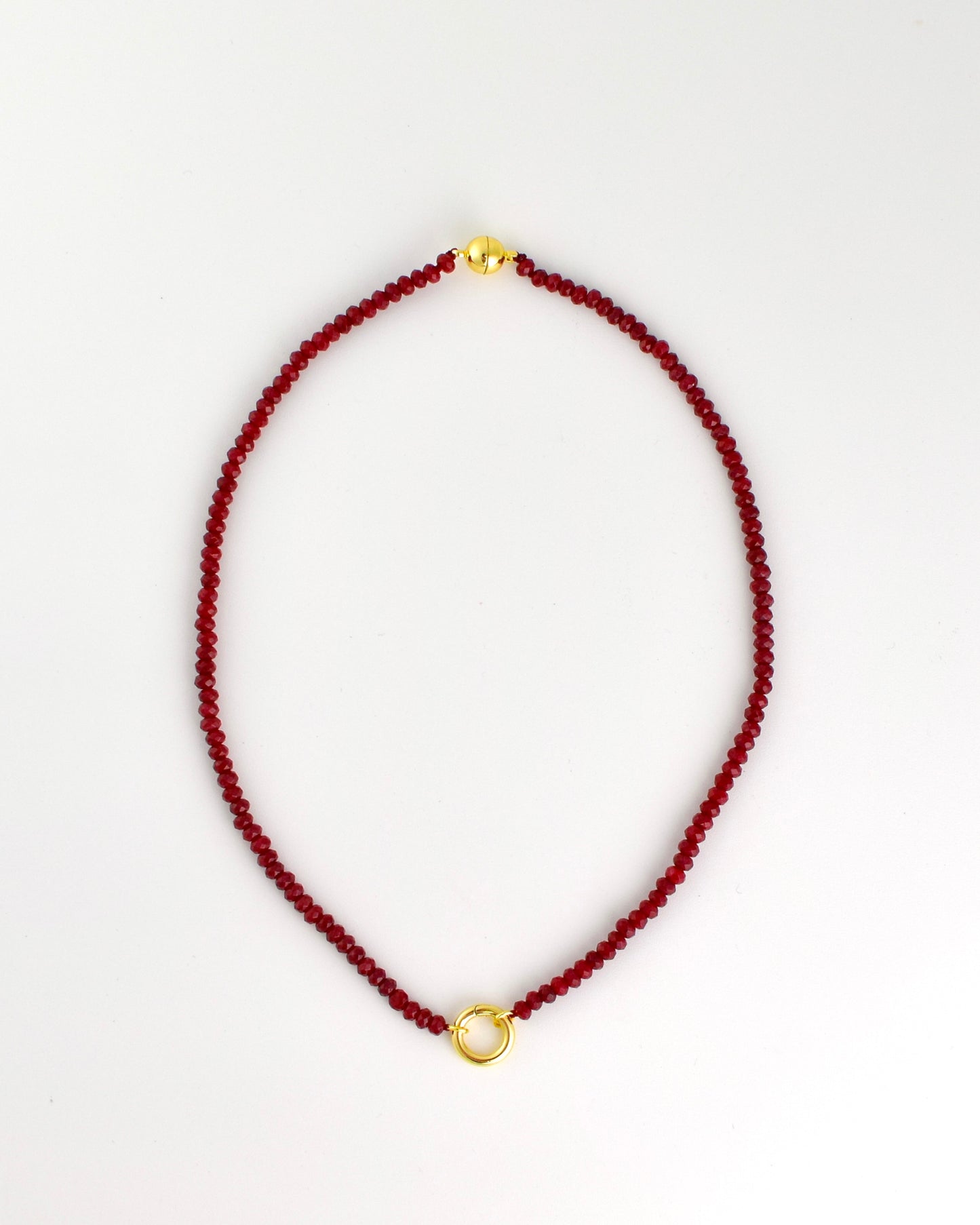 Crystal Bead Necklace - Burgundy