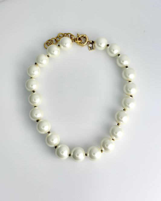 John Wind Saddle Knotted Pearl Necklace