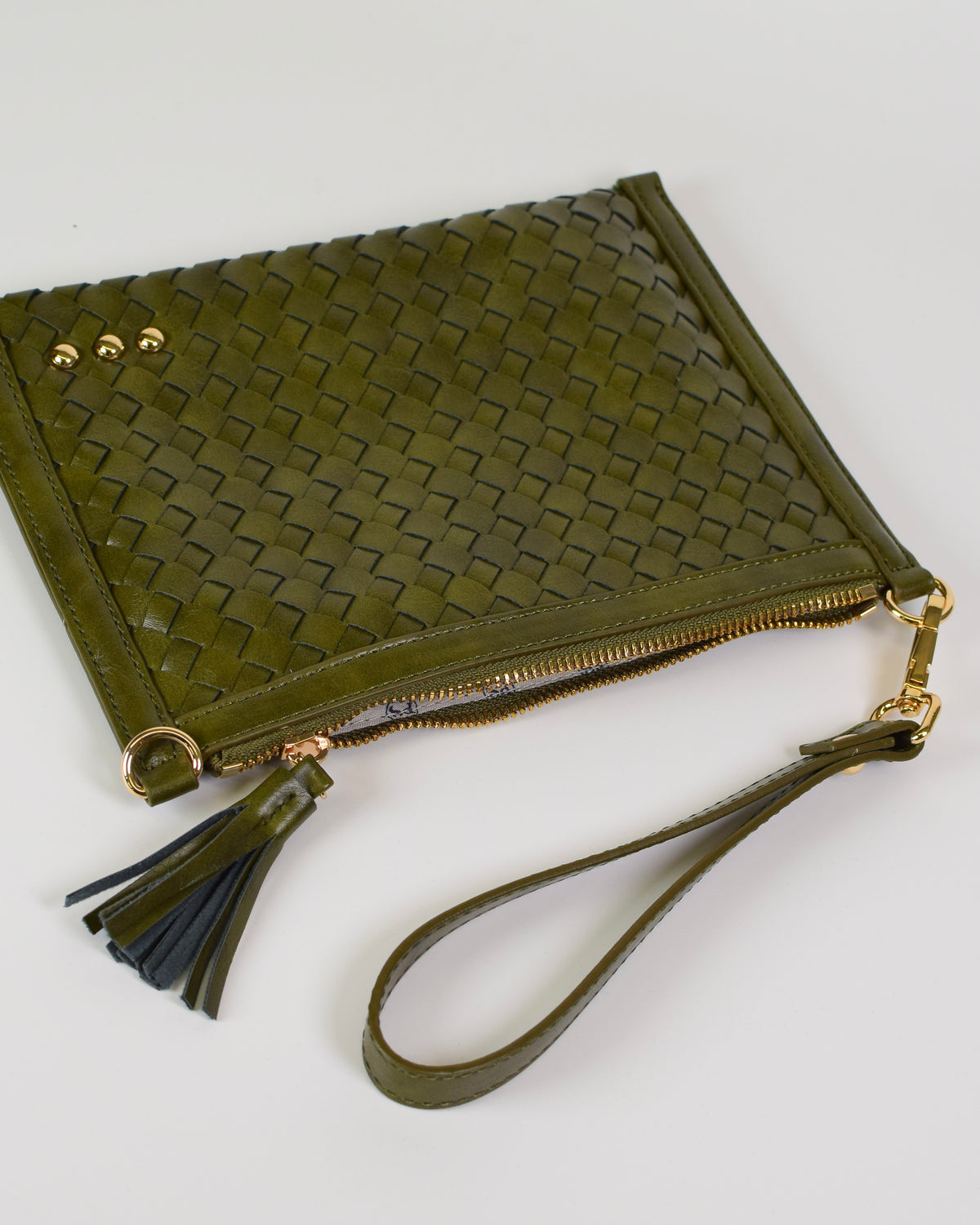 Veda Woven Crossbody & Clutch Bag - Olive