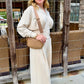 Cassandra Wide Leg Pull On Pant - Cream