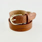 Camel Skinny Leather Belt