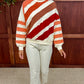 Agnes Wavy Stripe Pullover - Rust Mix