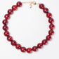 Round Beaded Necklace - Burgundy