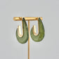 Olive & Acrylic Teardrop Earrings