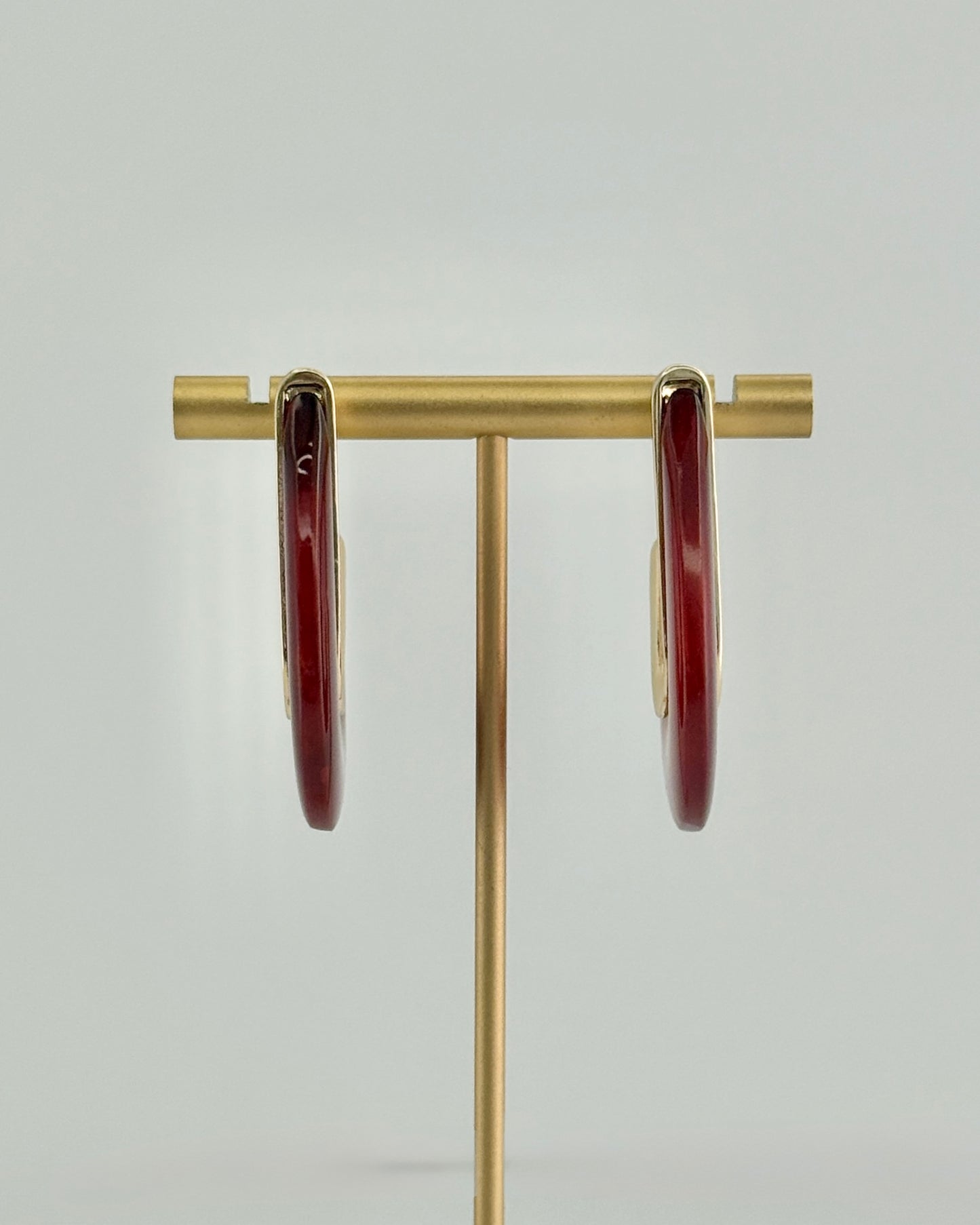 Burgundy Acrylic Teardrop Earrings