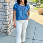 Ivy Jane Denim Ruffled Neck Top