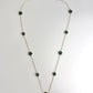 Gold Green Clover Necklace