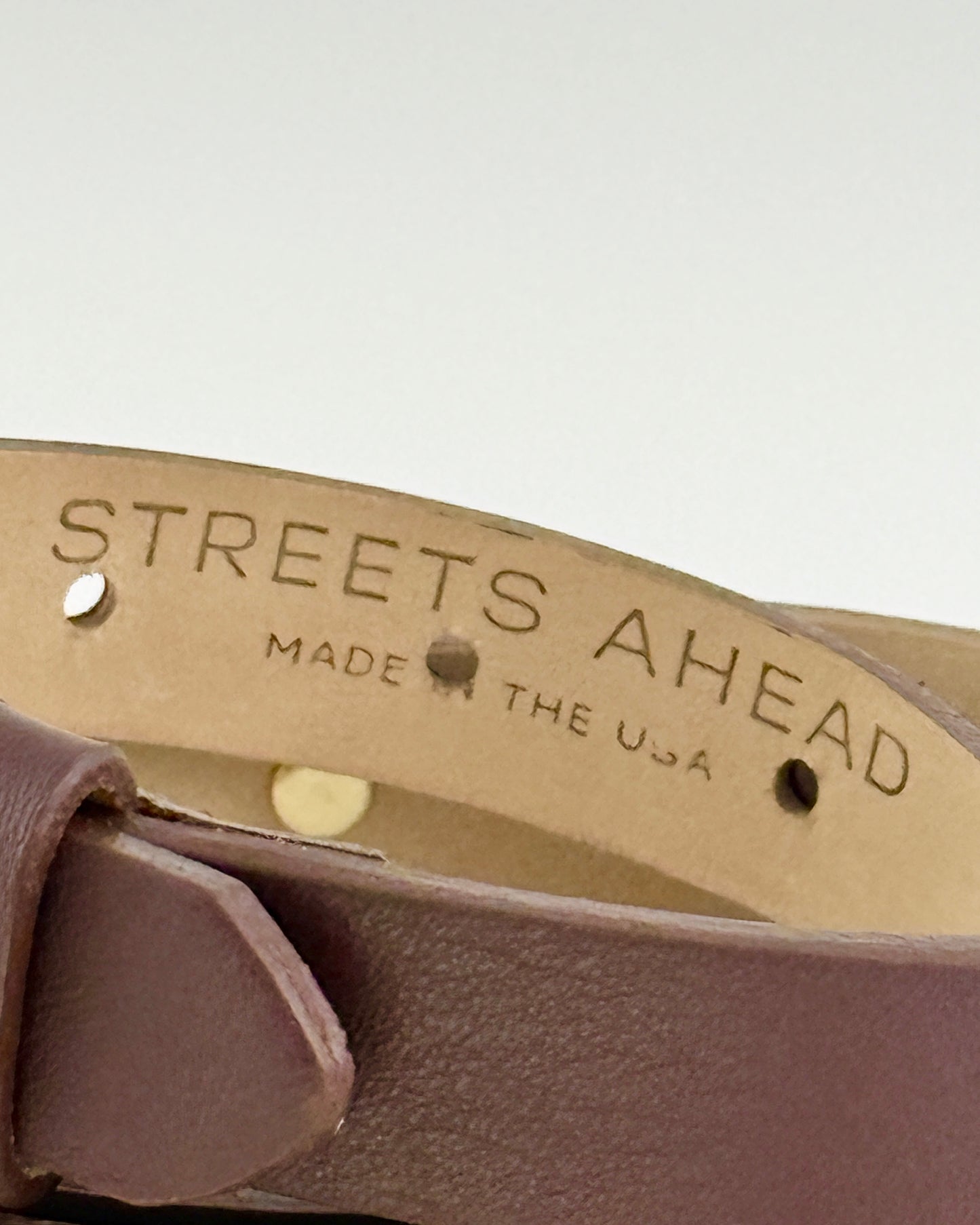 Coffee Leather Belt With Silver Oval Studs