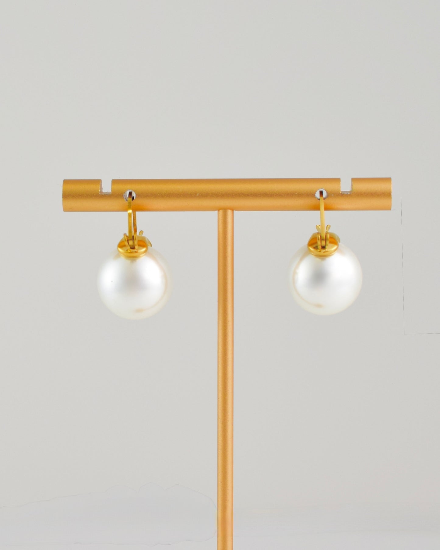 Pearl Charm Hoop Earrings
