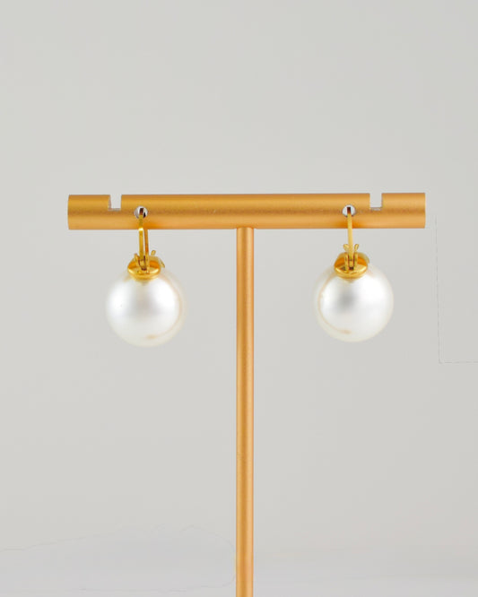 Pearl Charm Hoop Earrings