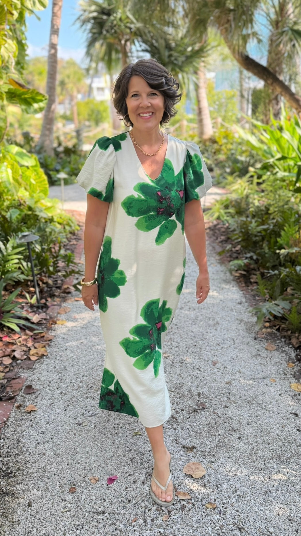 Bella Floral Dress - Kelly Green