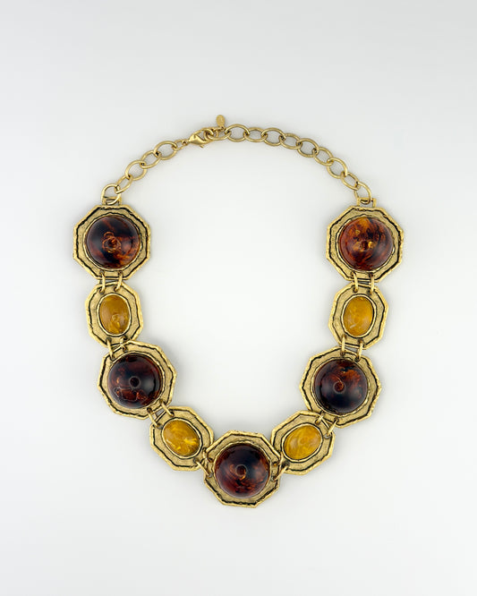 Rust & Gold Stone Necklace