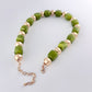 Gold & Olive Bead Necklace