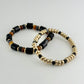 Set Of 2 Black & Gold Stretch Bracelet