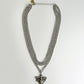 Layered Cuban Link Silver Bee Necklace