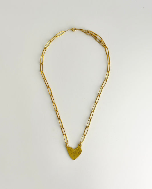 Handmade Gold Heart Chain Necklace