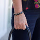 Black Squared Crystal & Gold Stretch Bracelet