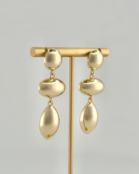 Gold Geometric Triple Drop Earrings