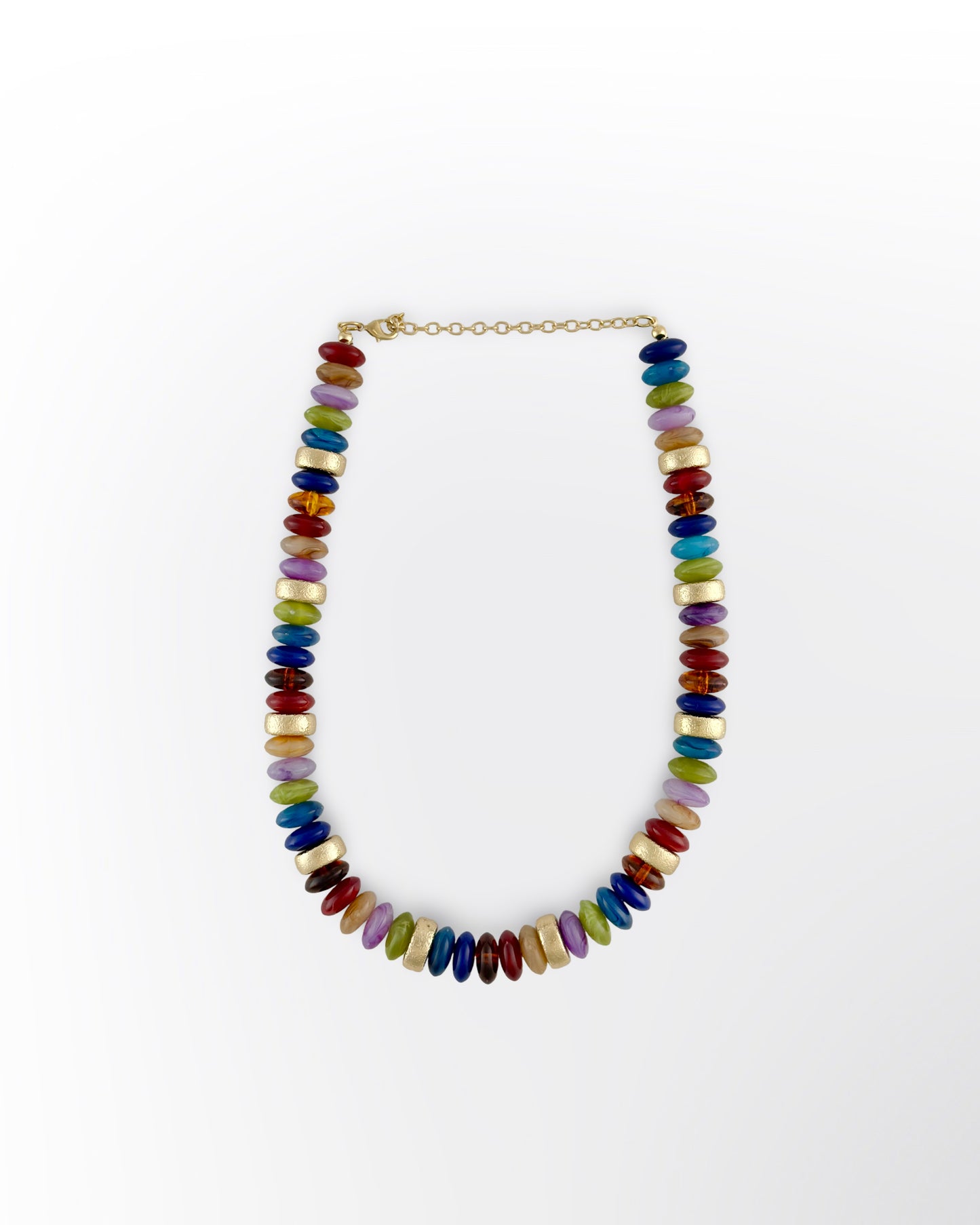 Wide Bead Necklace - Dark Multi